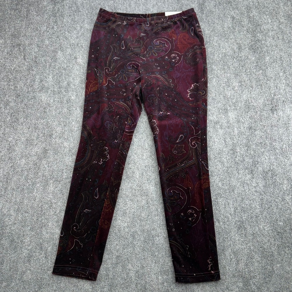 Zenergy by Chicos Pants Womens 1 (Fits 30x28) Paisley Print Lounge Ankle Pull-On